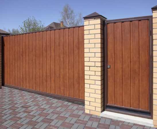 Ворота из металлического сайдинга в Северской